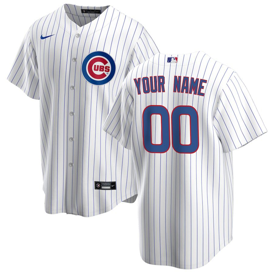 Cheap Mens Chicago Cubs Nike White Home Replica Custom MLB Jerseys